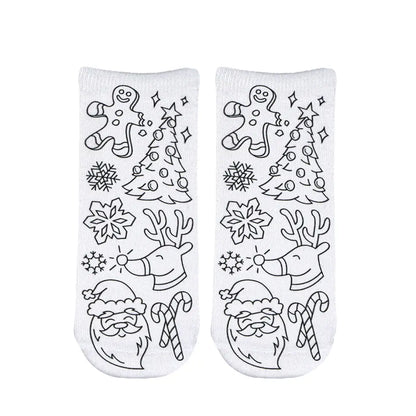 Christmas Coloring Socks