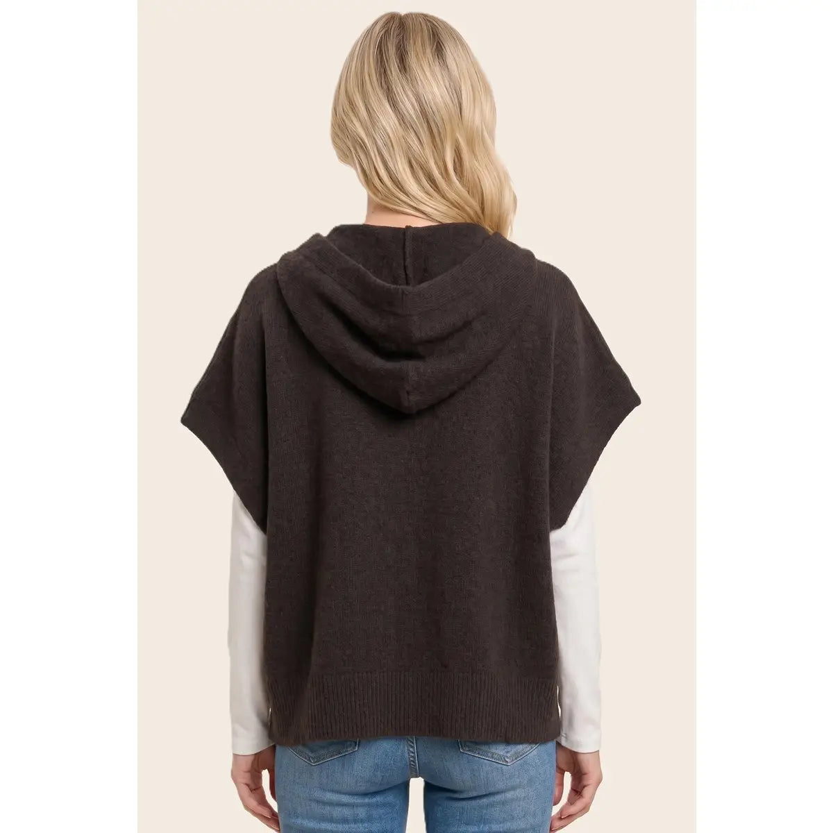 Hoodie Short Sleeve Sweater Cardigan