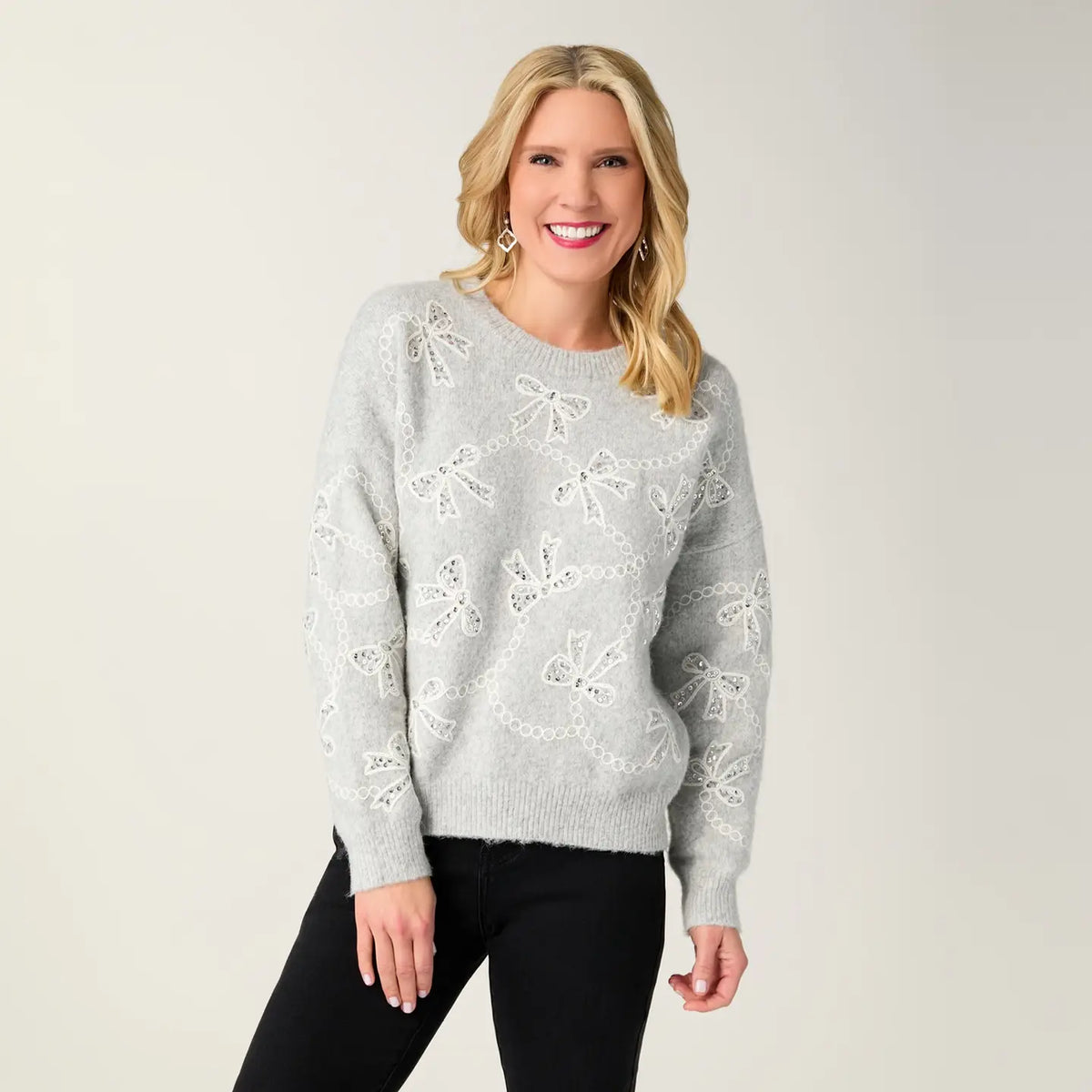 Embellished Ribbon Sweater