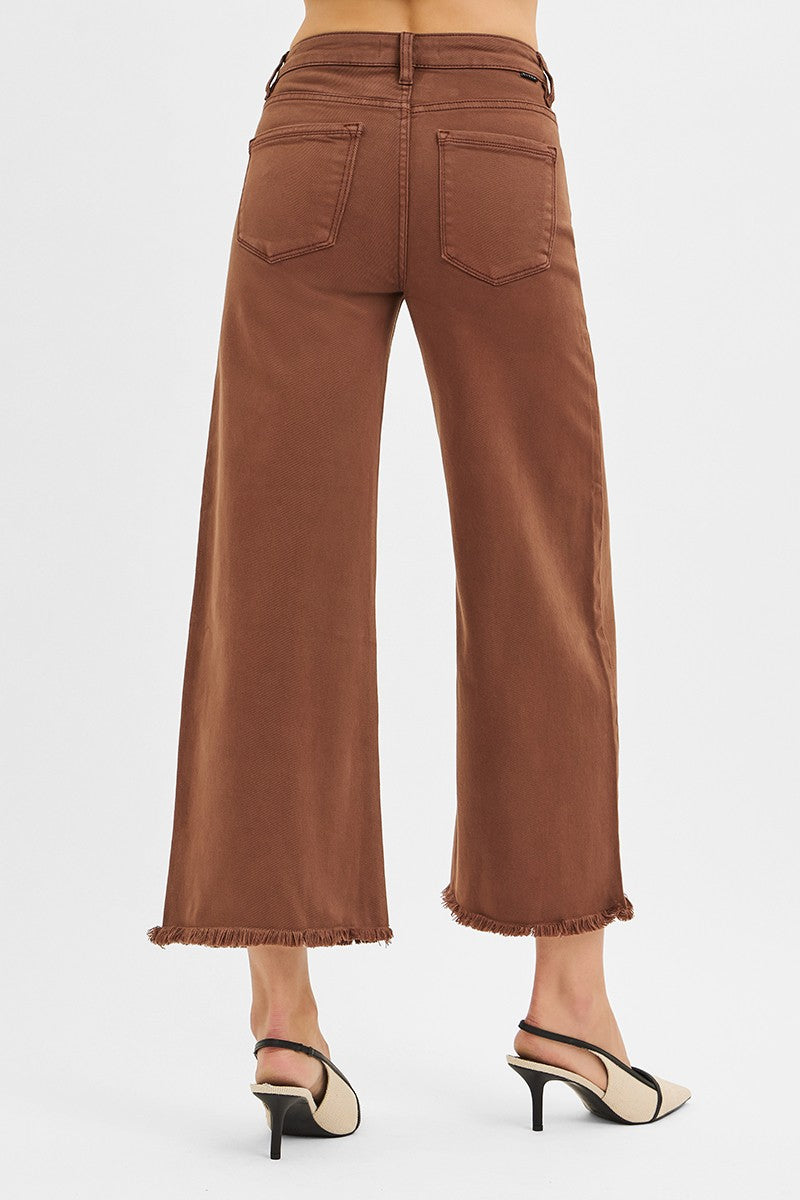Cocoa Tummy Control High Rise Crop Wide Leg Pants