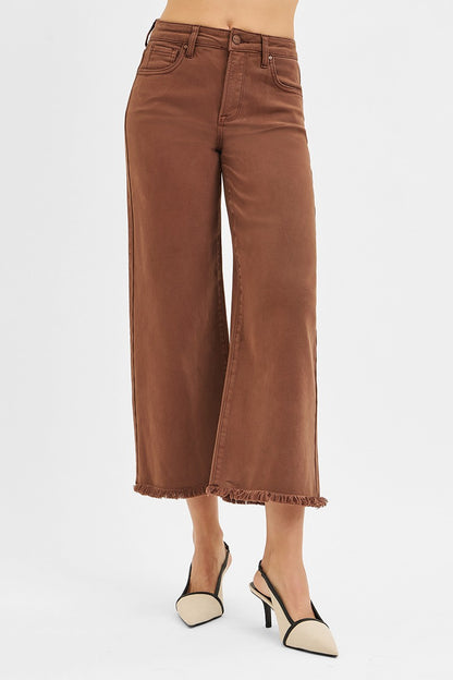 Cocoa Tummy Control High Rise Crop Wide Leg Pants