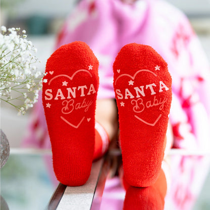 Santa Baby Fuzzy Crew Socks