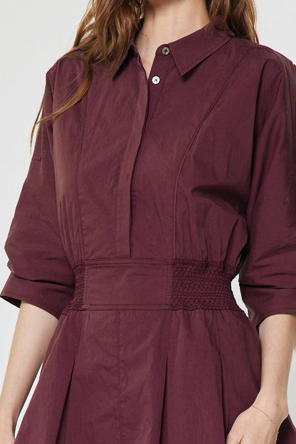 Flared Shirt Mini Dress