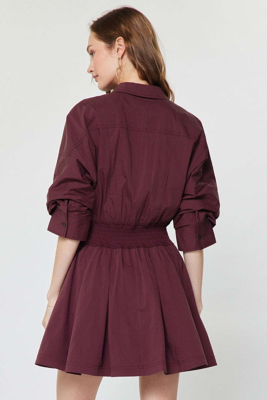 Flared Shirt Mini Dress