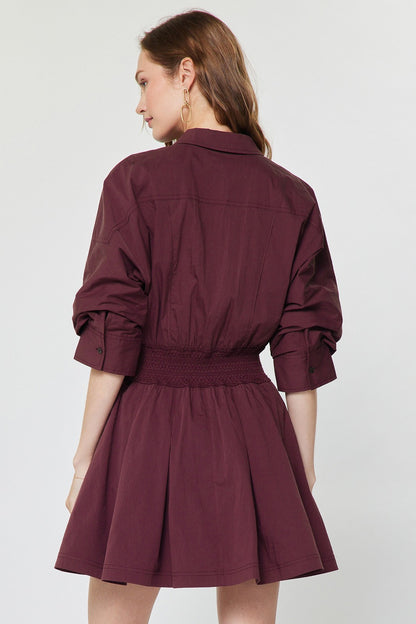 Flared Shirt Mini Dress