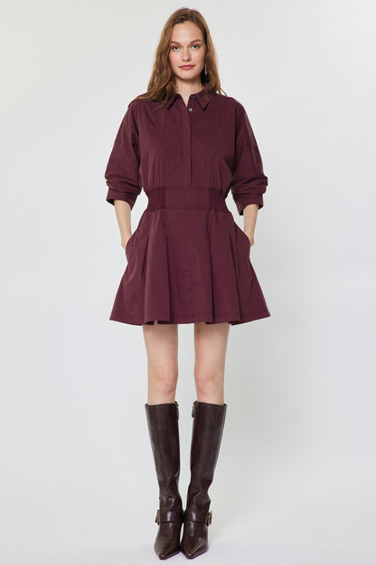 Flared Shirt Mini Dress