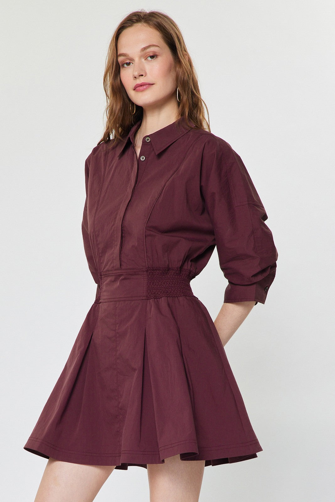 Flared Shirt Mini Dress