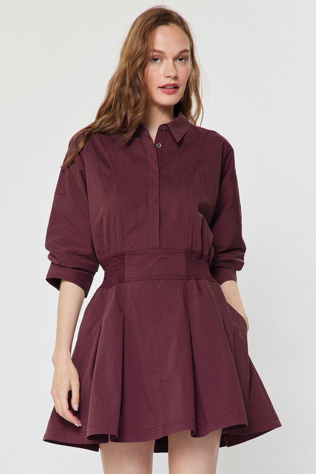 Flared Shirt Mini Dress