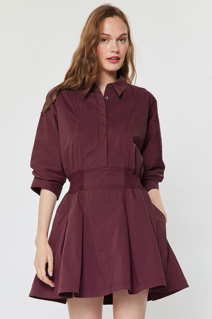 Flared Shirt Mini Dress