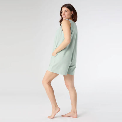 Seafoam Brushed Tank Button Jumper