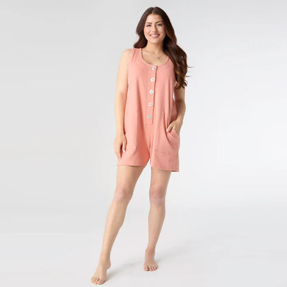 Coral Brushed Tank Button Jumper
