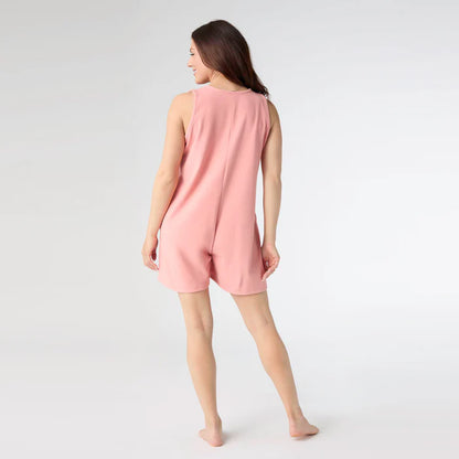 Coral Brushed Tank Button Jumper