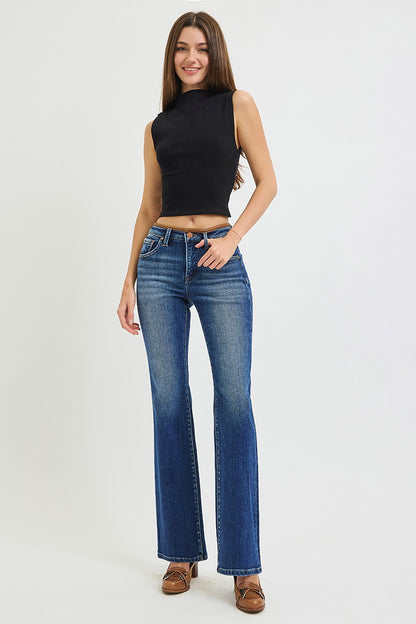 Tummy Control Mid Rise Bootcut Jeans