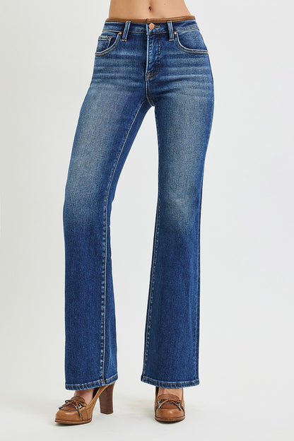 Tummy Control Mid Rise Bootcut Jeans