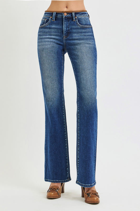Tummy Control Mid Rise Bootcut Jeans