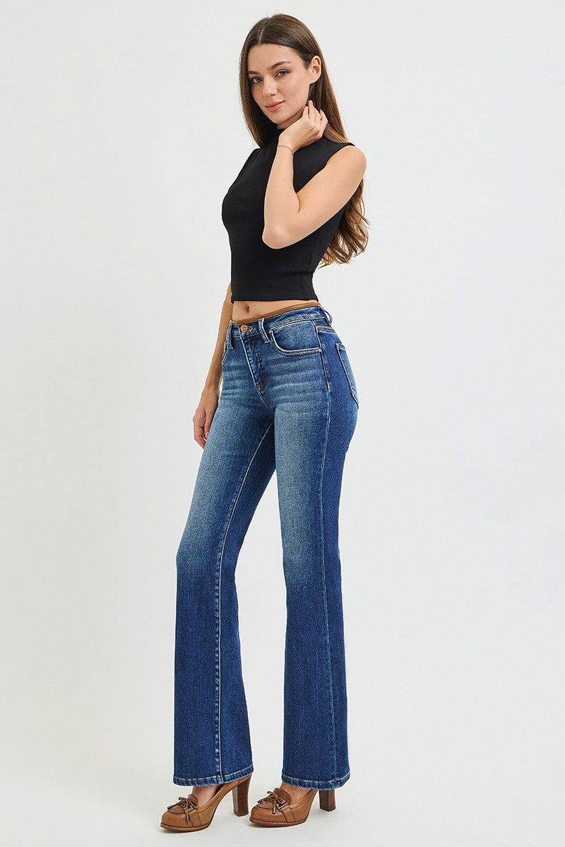 Tummy Control Mid Rise Bootcut Jeans