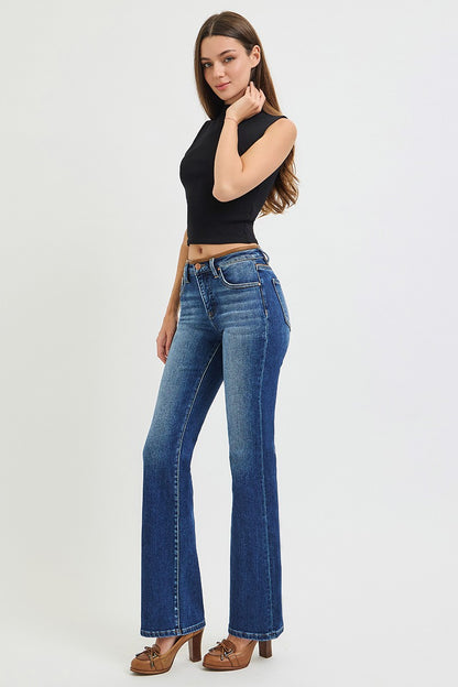 Tummy Control Mid Rise Bootcut Jeans