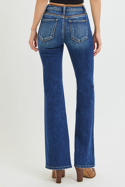 Tummy Control Mid Rise Bootcut Jeans