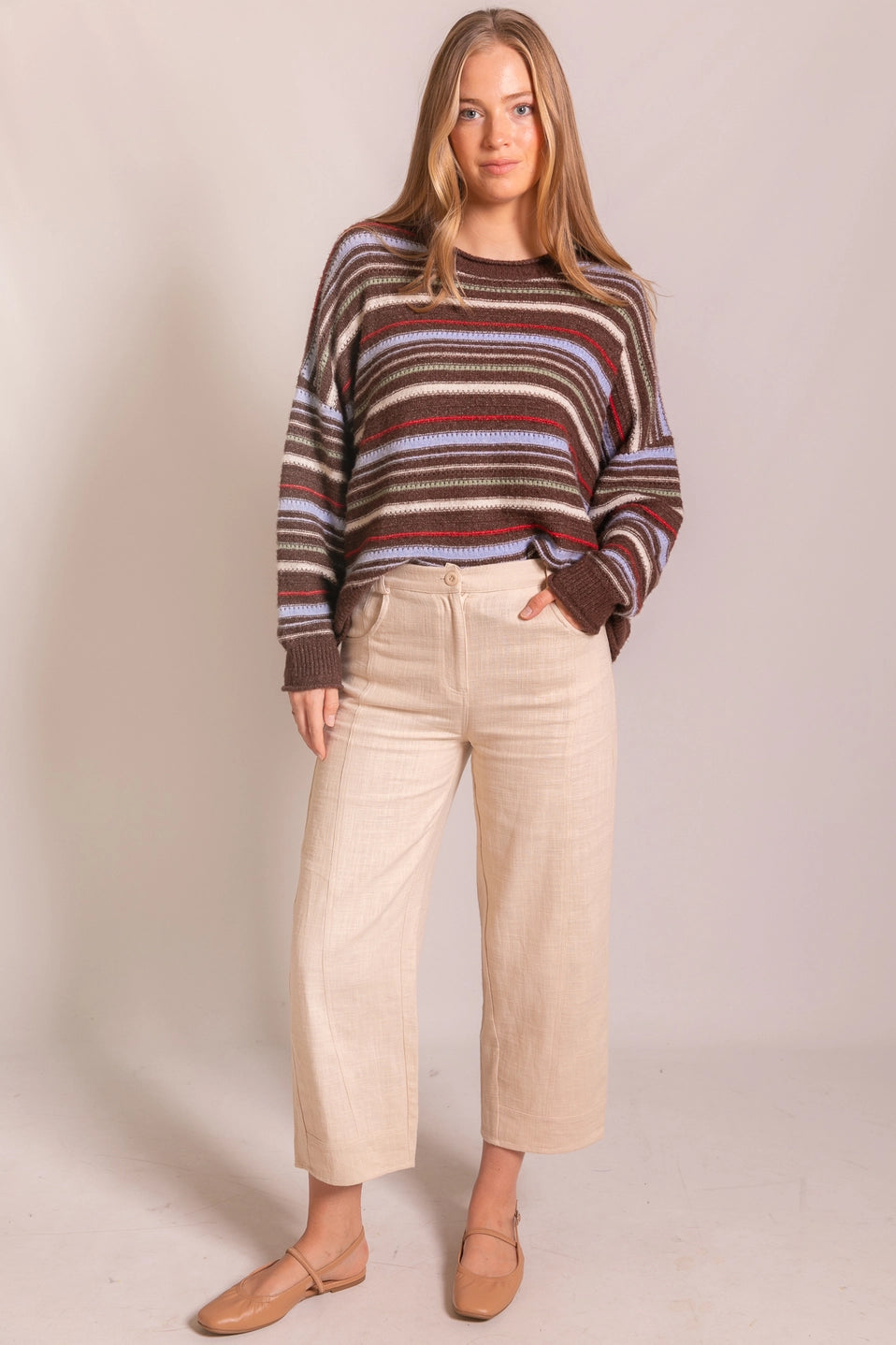 Ramie Cropped Trousers
