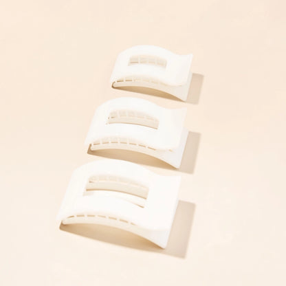 Flat Rectangle Hair Clip | Coconut White | Large