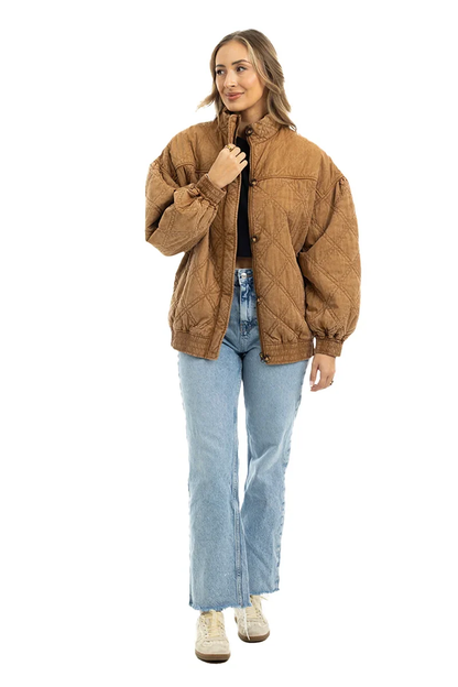 Luxe Garment Washed Oversized Jacket