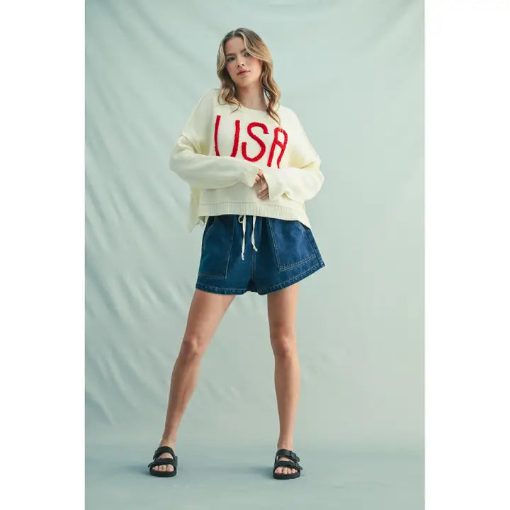 Braided USA Knit Sweater
