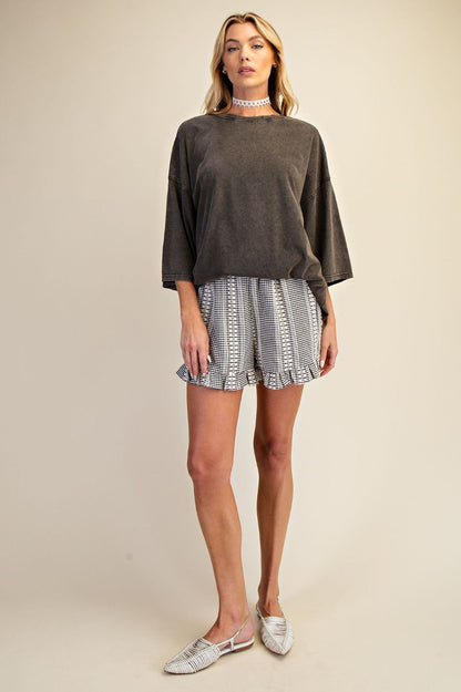 Washed Cotton Jersey Loose Fit Top