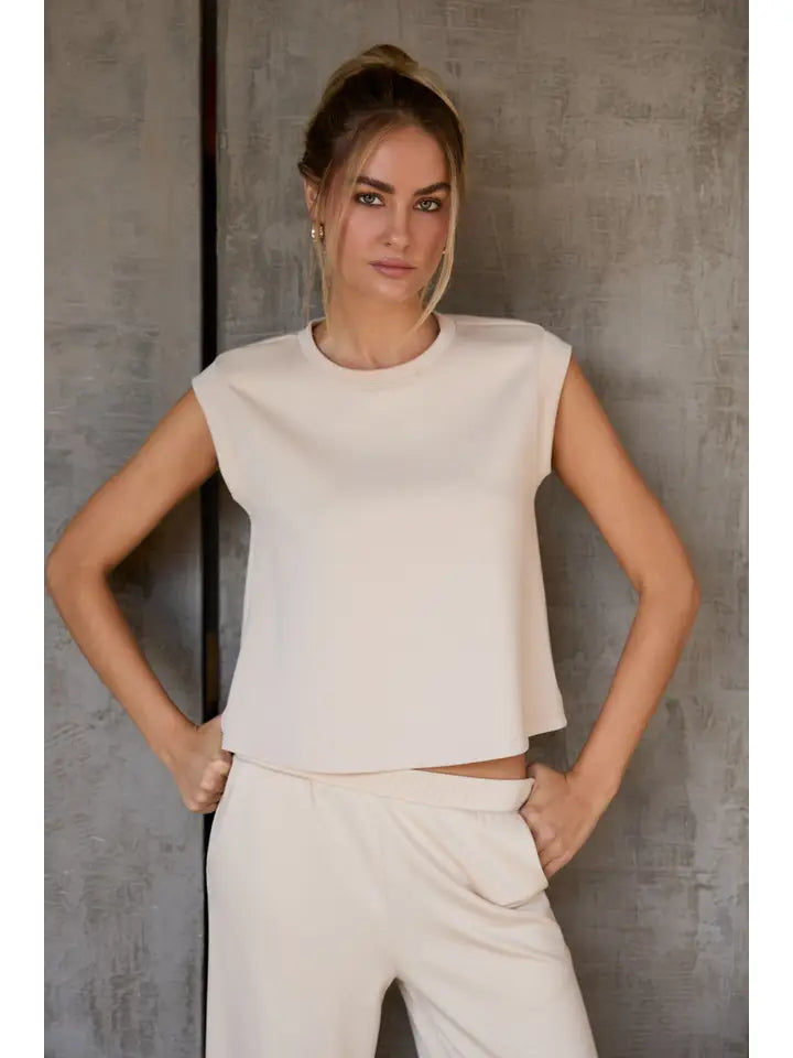 Round Neck Sleeveless Top