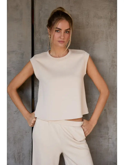 Round Neck Sleeveless Top