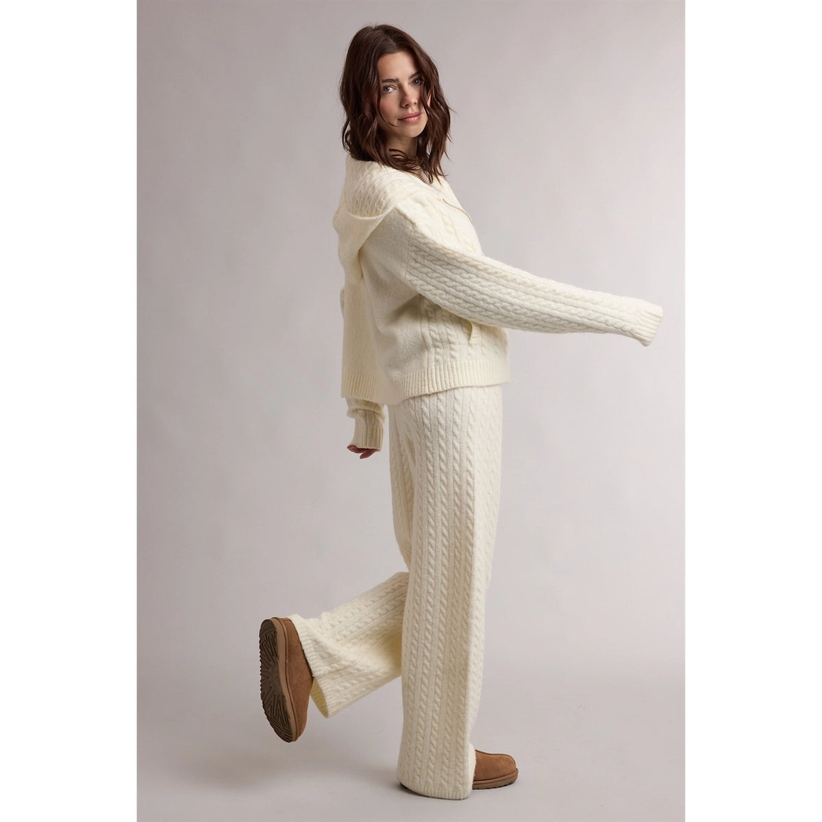 Cable Knit Zip Hoodie