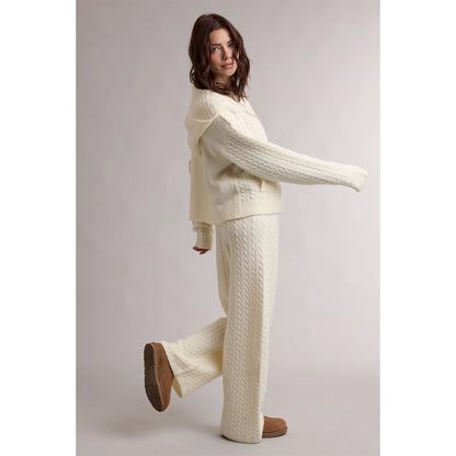 Cable Knit Zip Hoodie