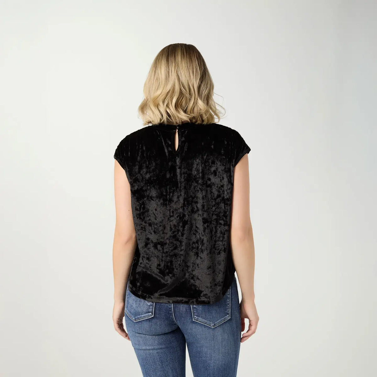 Crushed Velour Cap Sleeve Top