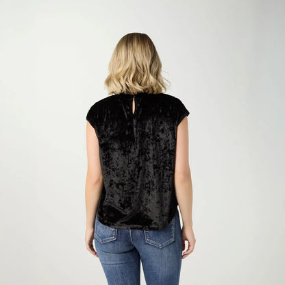 Crushed Velour Cap Sleeve Top