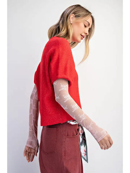 Raglan Puff Sleeve Sweater | 2 Colors Available