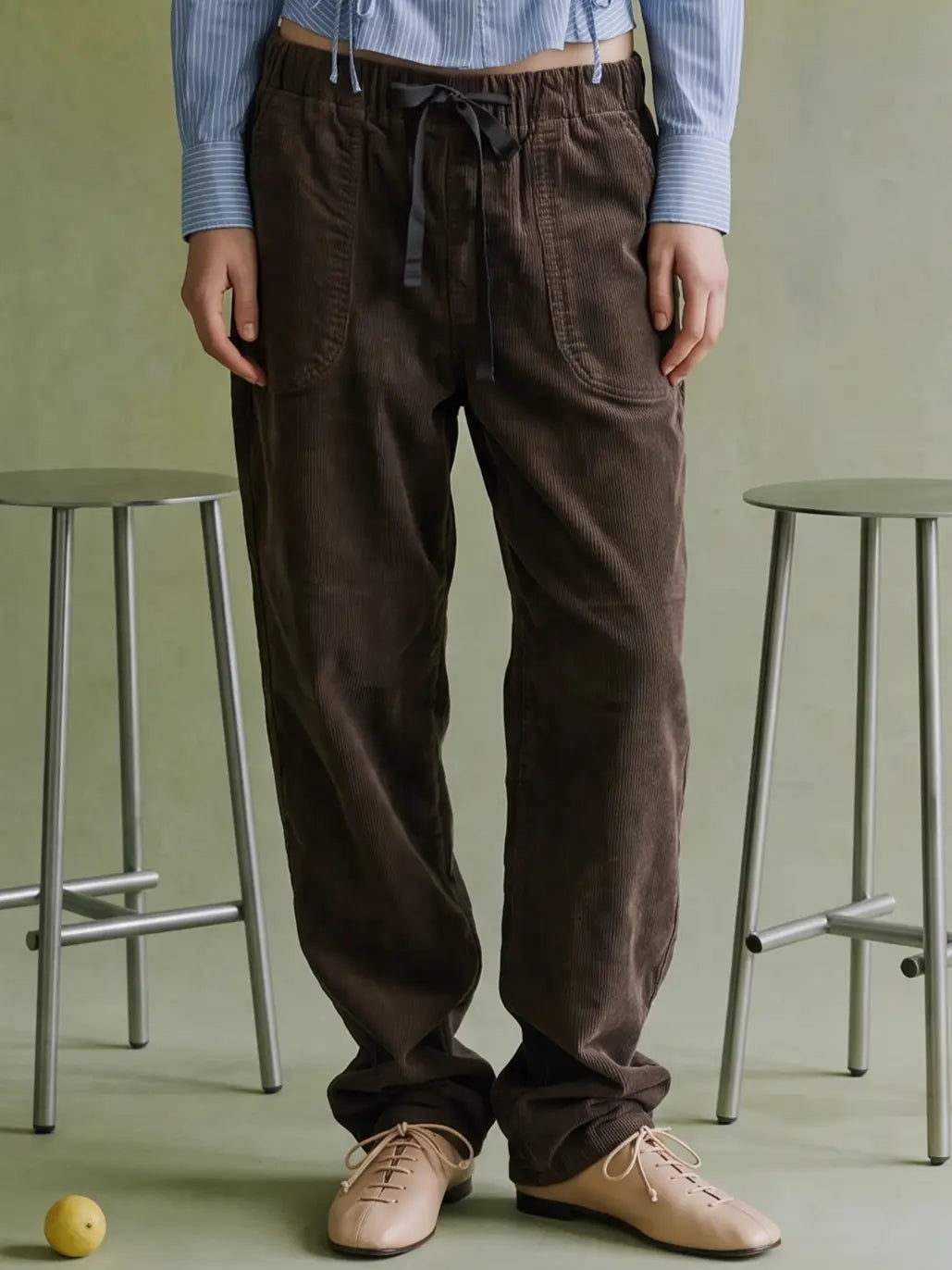 Corduroy Relaxed Drawstring Pants