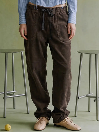 Corduroy Relaxed Drawstring Pants