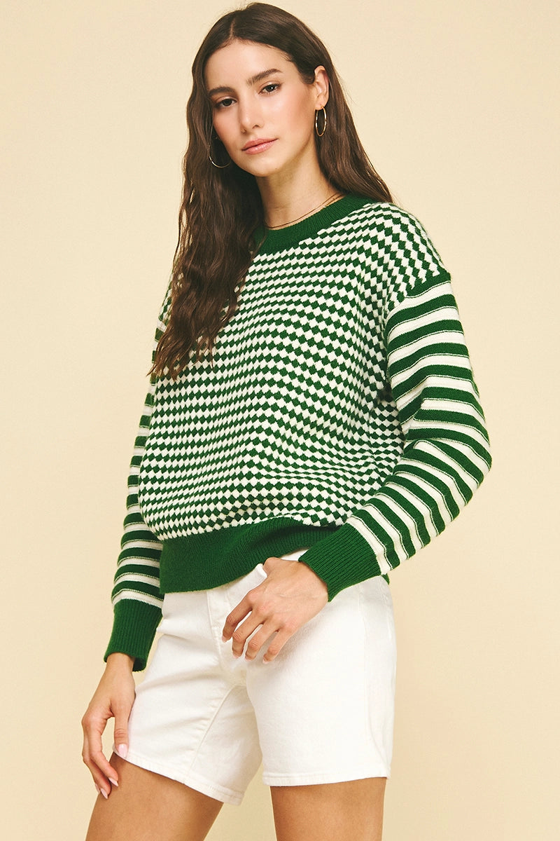Contrast Knit Sweater Top 