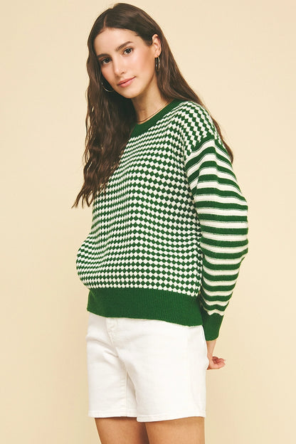 Contrast Knit Sweater Top 