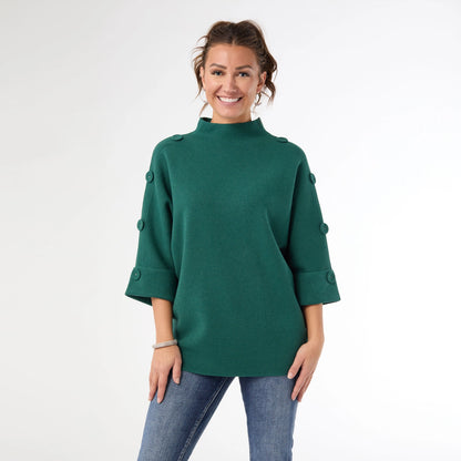 Heavenly-Luxe Elbow Sleeve Funnel Neck