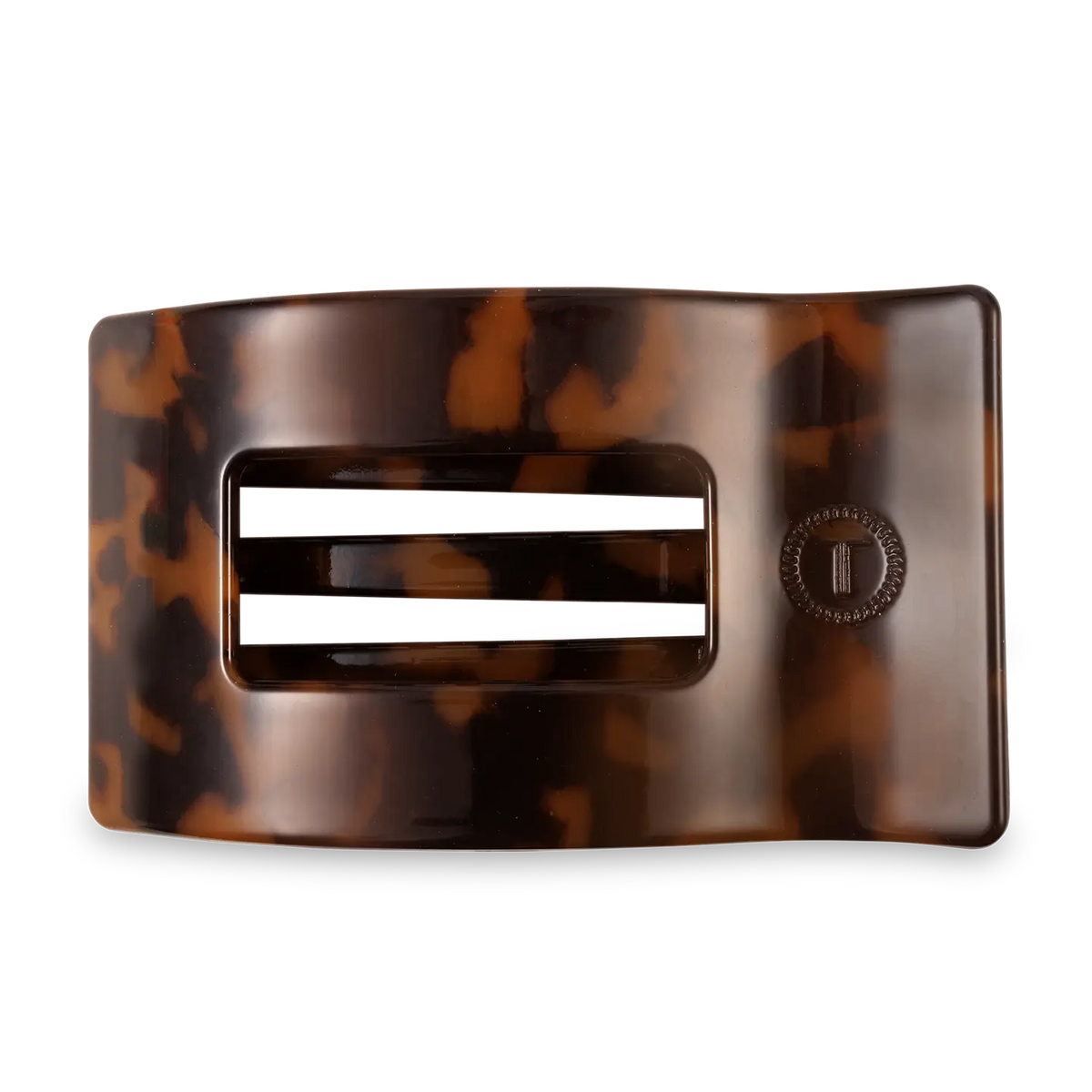Flat Rectangle Hair Clip | Tortoise | Large