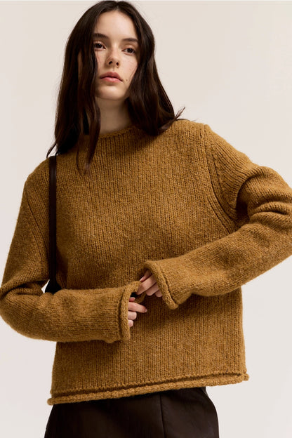 Rolled Edge Sweater Top
