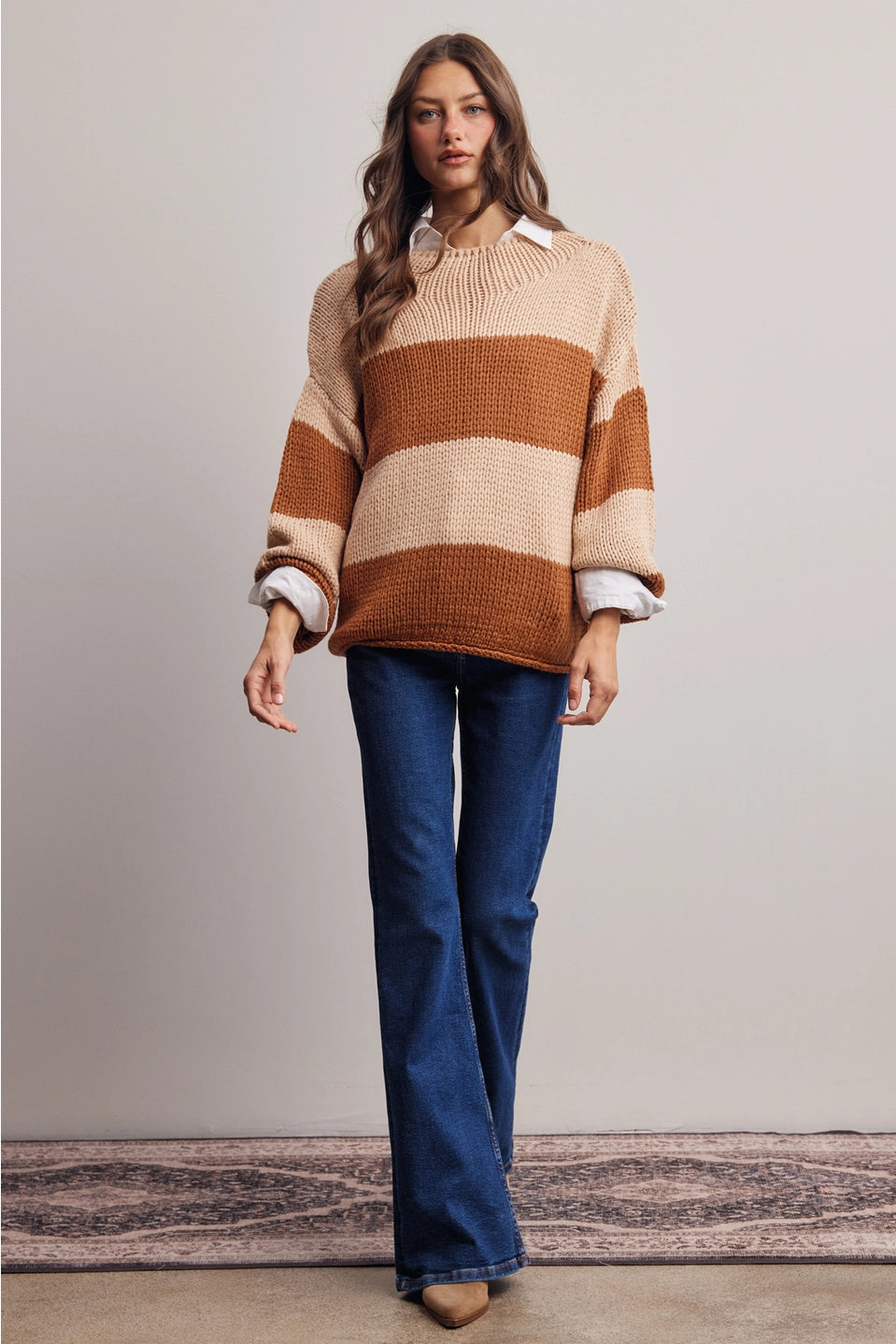 Chunky Stripe Knit Sweater