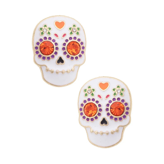 Sugar Skull Stud Earrings