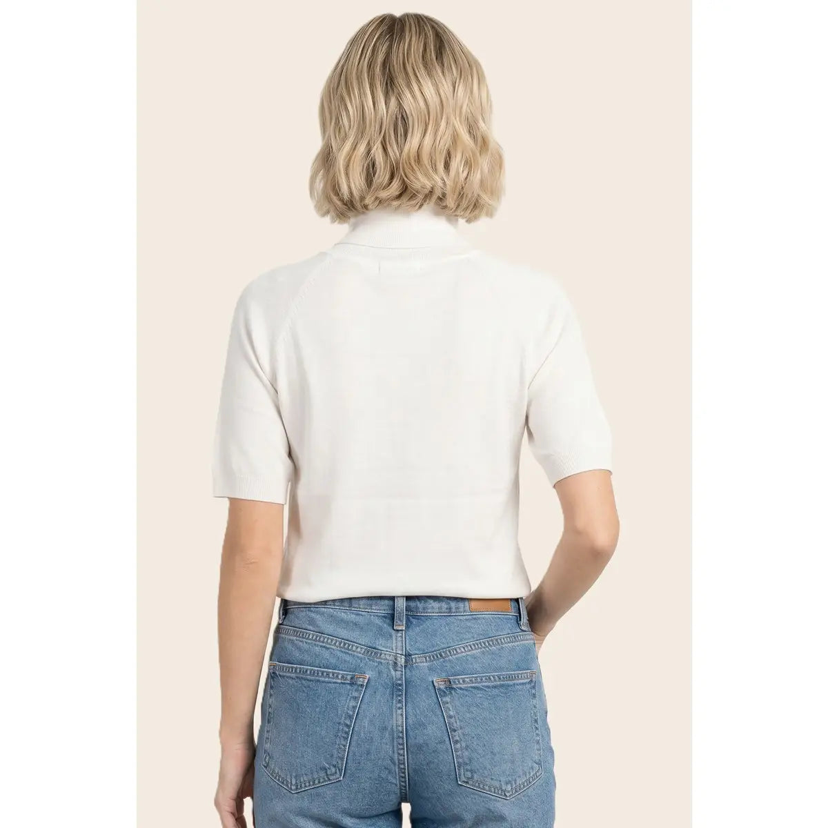 Short Sleeve Turtleneck Sweater