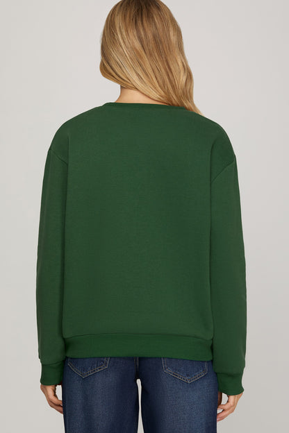 Plaid Reindeer Knit Top