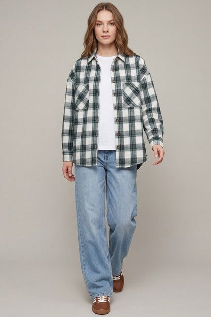 Button Down Plaid Shacket