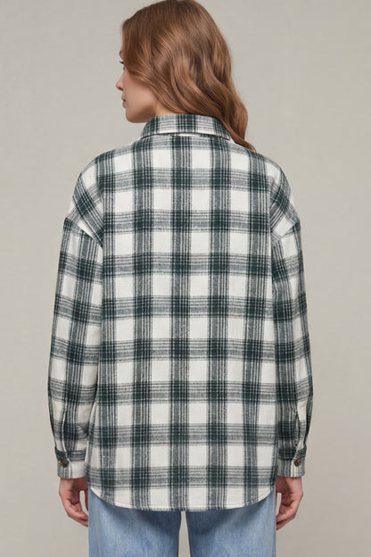 Button Down Plaid Shacket