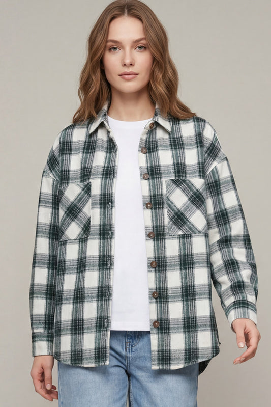 Button Down Plaid Shacket