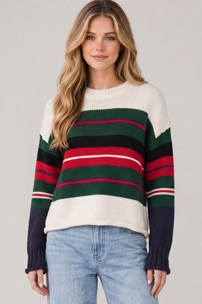 Long Sleeve Striped Sweater Top