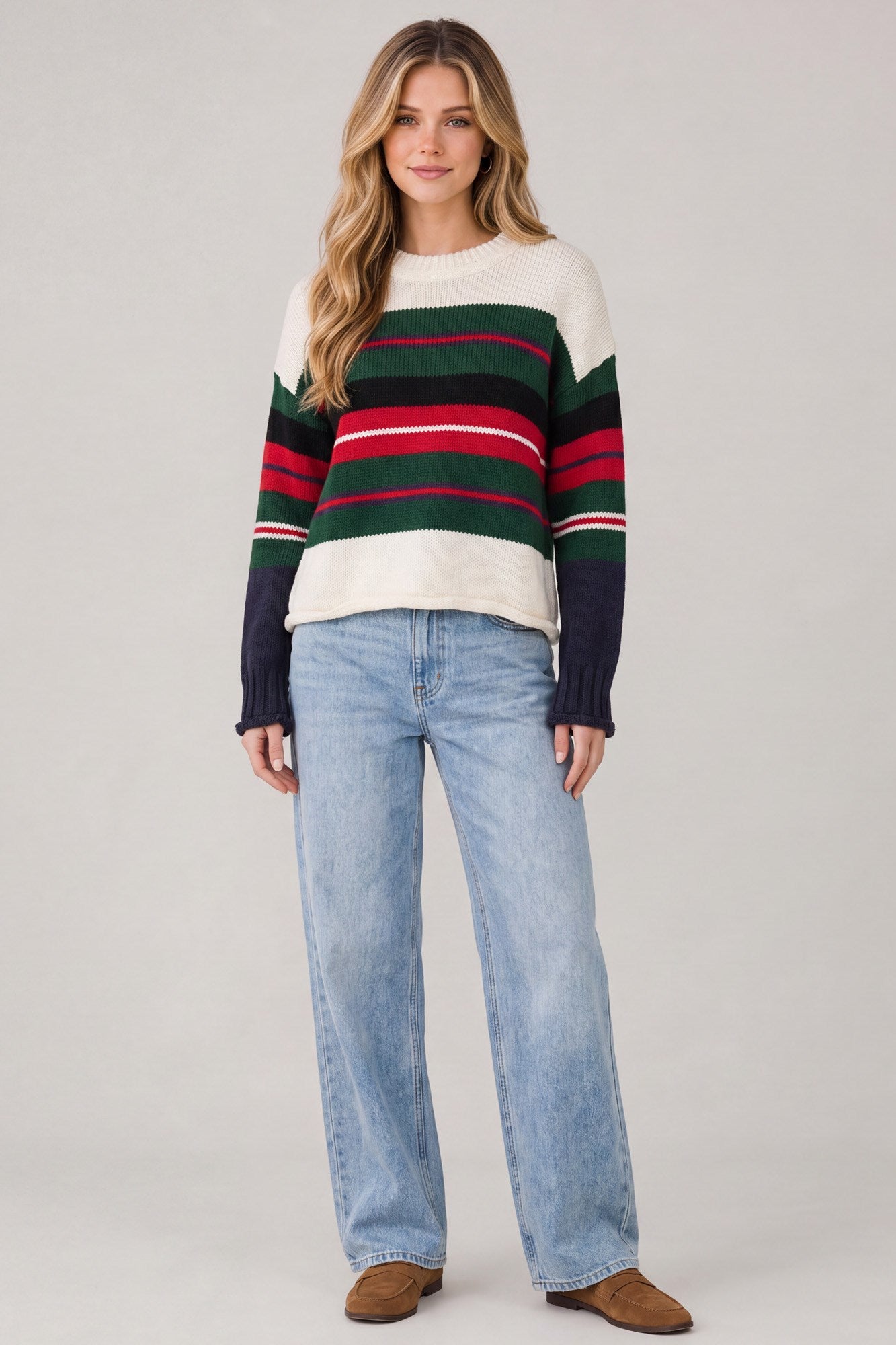 Long Sleeve Striped Sweater Top
